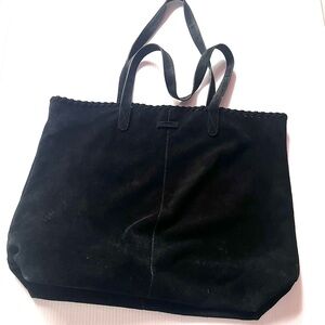 Toms Cosmopolitan Leather Suede Whipstitch Tote Bag